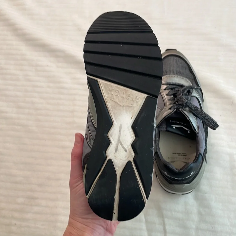 Voile Blanche leather nylon textile‎ sneakers black silver Size 37 US 7 - Picture 6 of 16